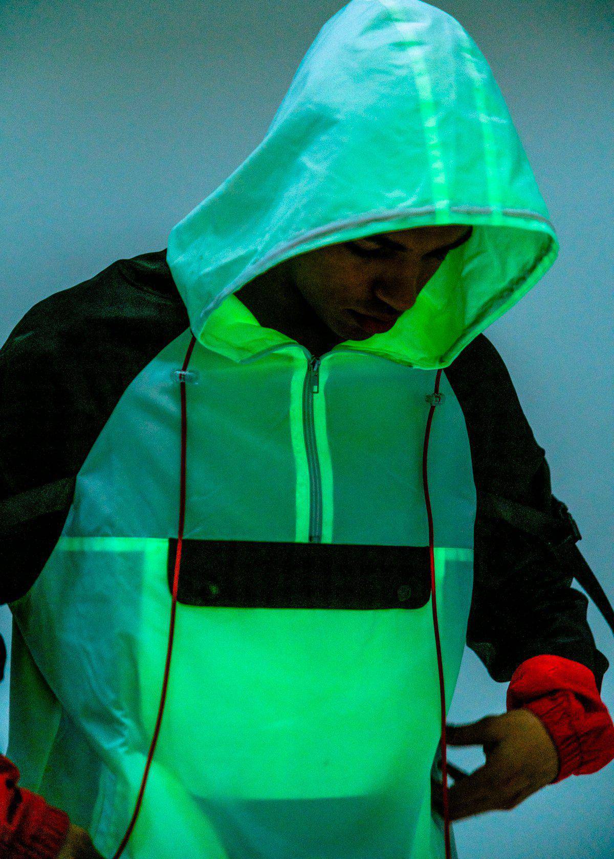 Men's Glow in the Dark Anorak in White - Blank State