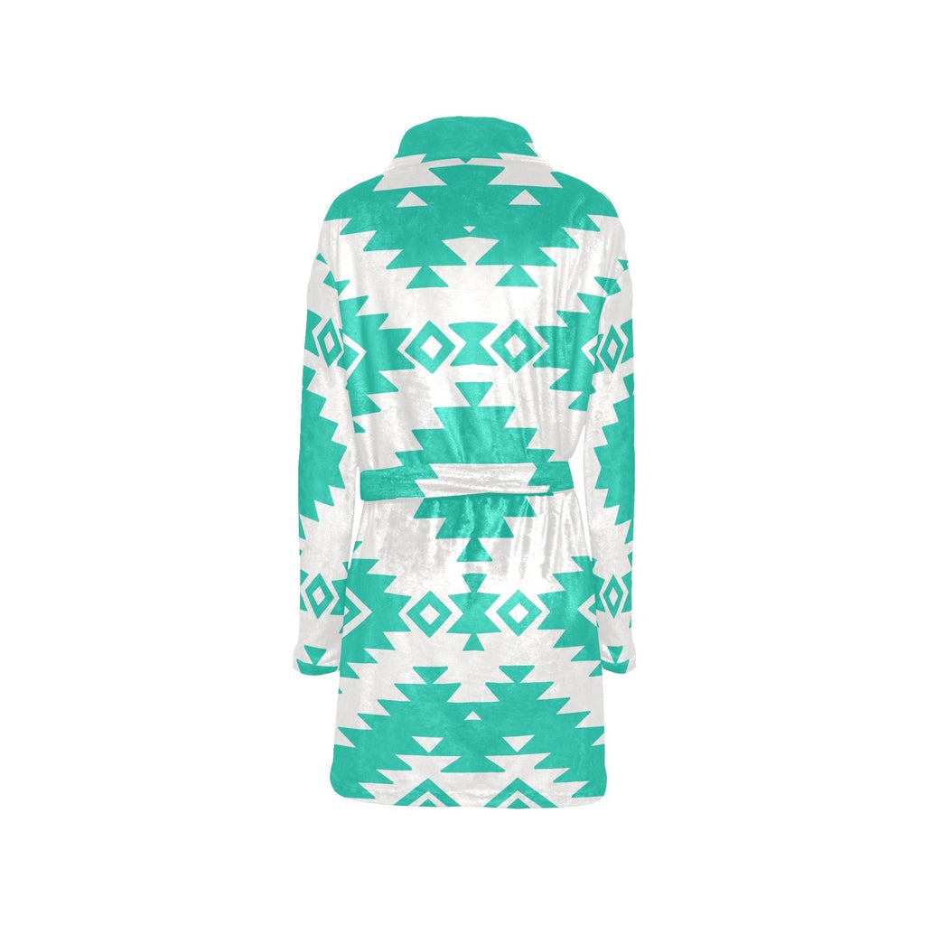 Baha Ranch Turquoise Aztec Women's Western Bath Robe