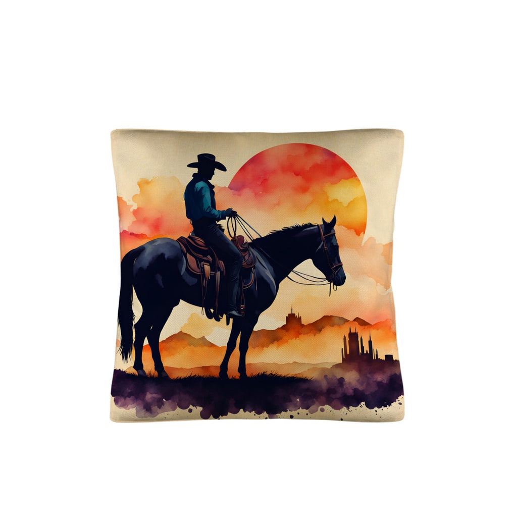 Baha Ranch Watercolor Desert Cowboy Throw Pillow Case Made in America