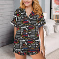 Baha Ranch Viva Las Vegas Western Satin Ruffle Pajama Set