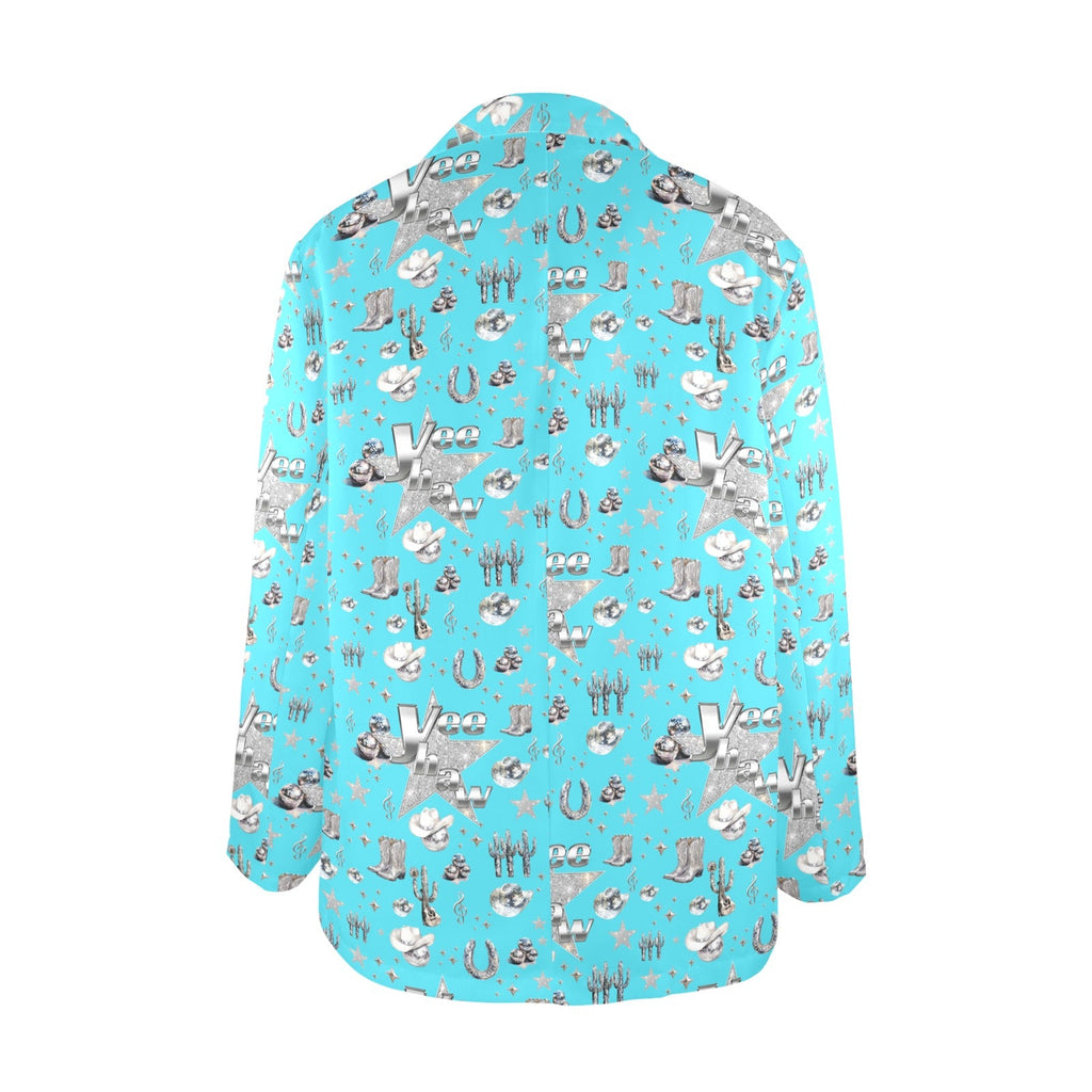 Baha Ranch Turquoise YEEHAW Rhinestone Cowgirl Blazer