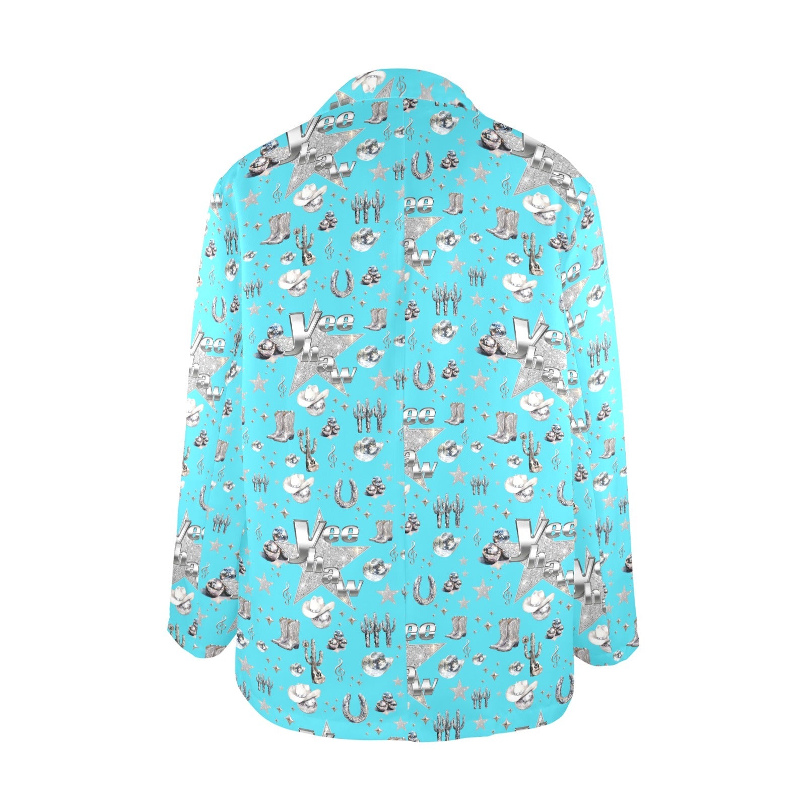 Baha Ranch Turquoise YEEHAW Rhinestone Cowgirl Blazer