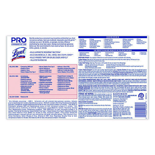 Lysol® Pro Disinfecting Wipes, 800 Wipe Bucket, 2 Buckets (99856CT)