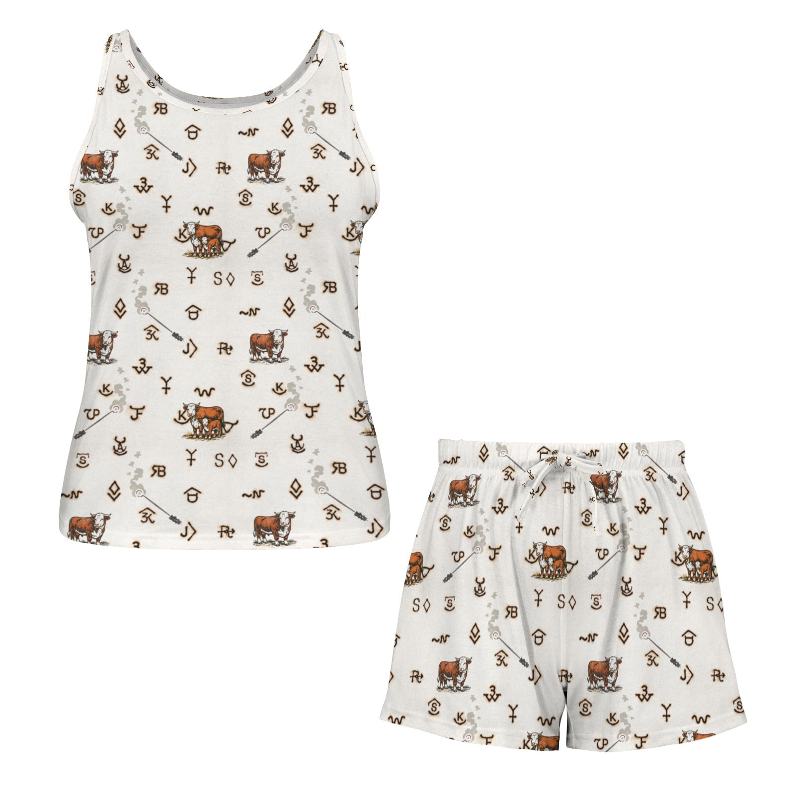 Baha Ranch Hereford Brands Tank Shorts Lounge Set Made in America