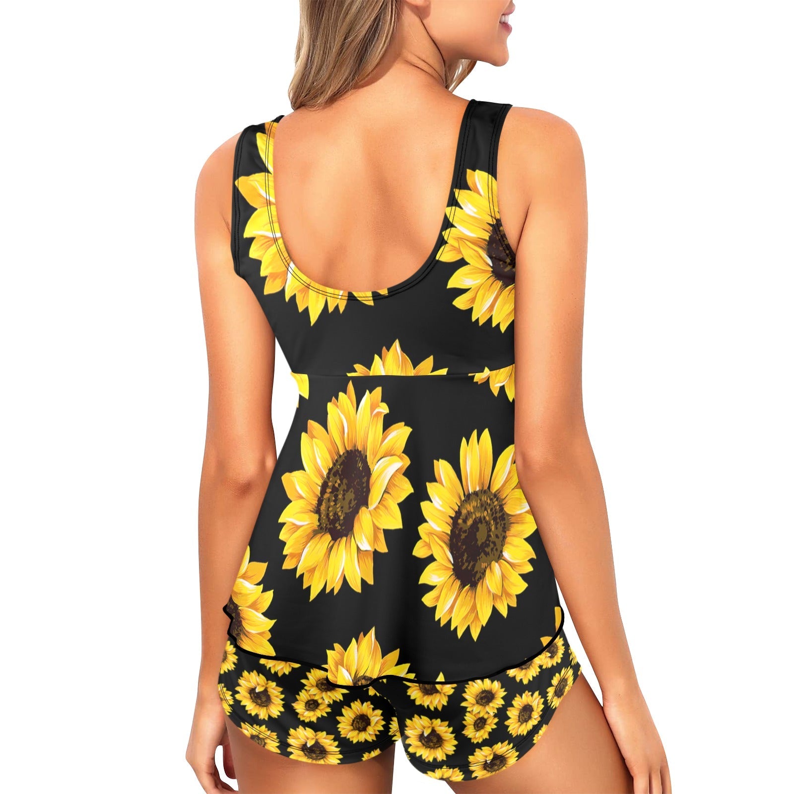 Baha Ranch Sunflowers Tankini & Boy Shorts Swim Set
