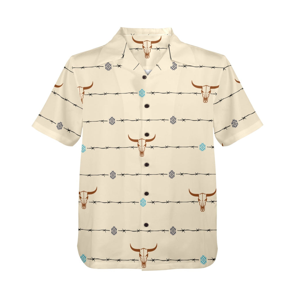 Baha Ranch Barbwire Aztec Hawaiian Shirt Made in America