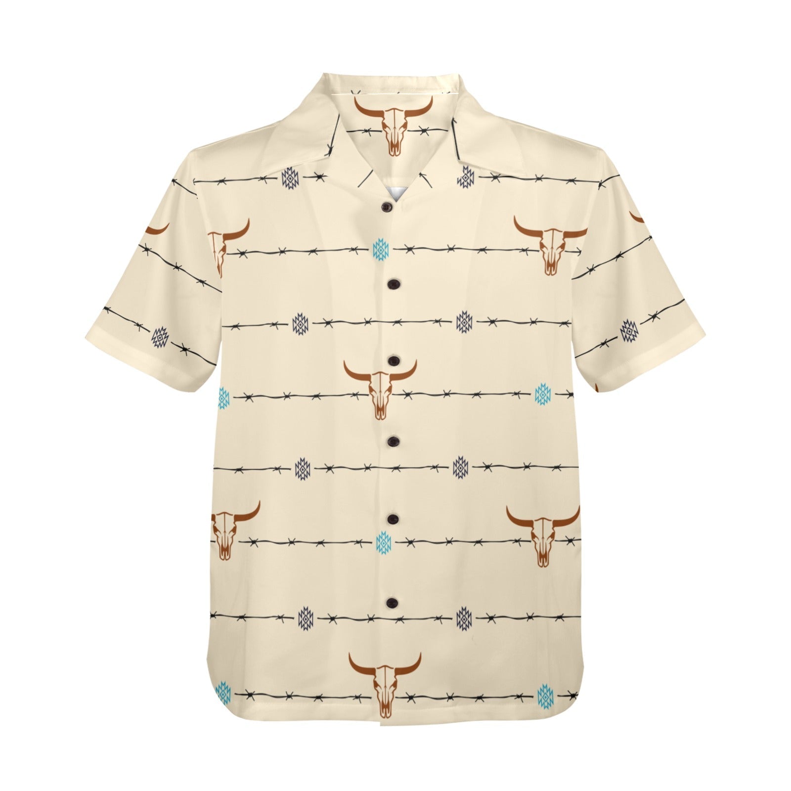 Baha Ranch Barbwire Aztec Hawaiian Shirt Made in America