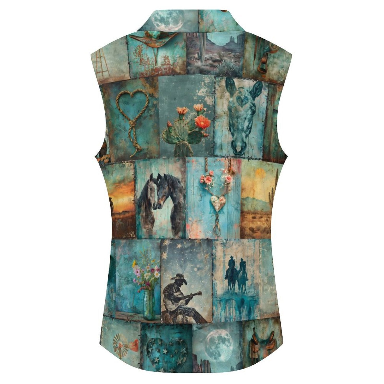Baha Ranch Turquoise Dreams Sleeveless Polo Tank Top