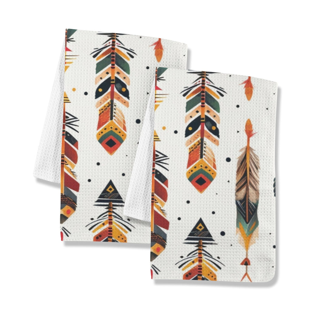 Baha Ranch Southwestern Feathers Set of 2 Dish Towels Made in America