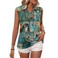 Baha Ranch Turquoise Dreams Sleeveless Polo Tank Top