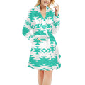 Baha Ranch Turquoise Aztec Women's Western Bath Robe