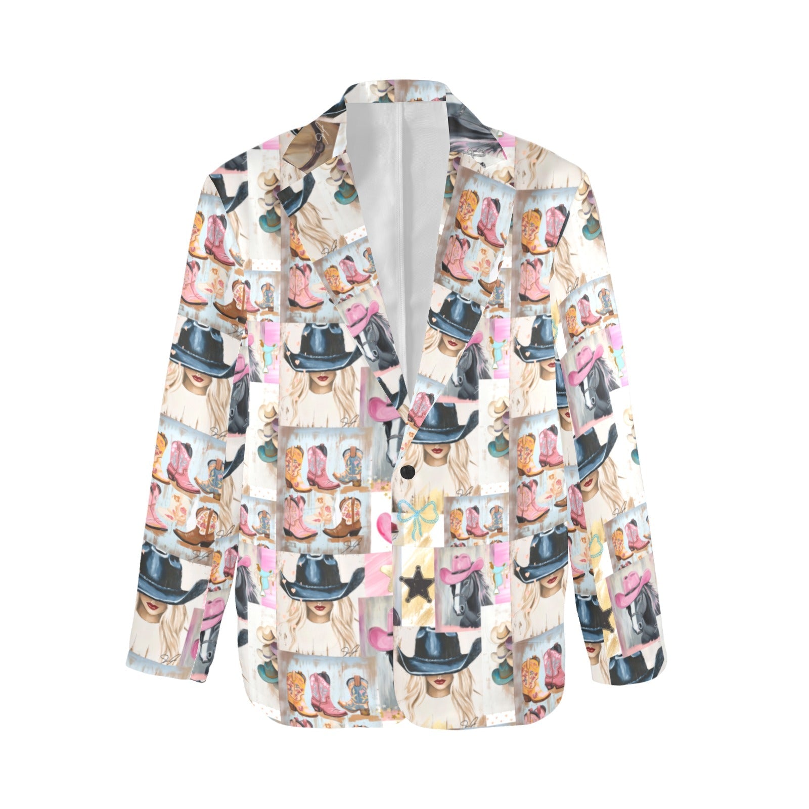 Baha Ranch Danilo Painted Cowgirl Collage Western Blazer