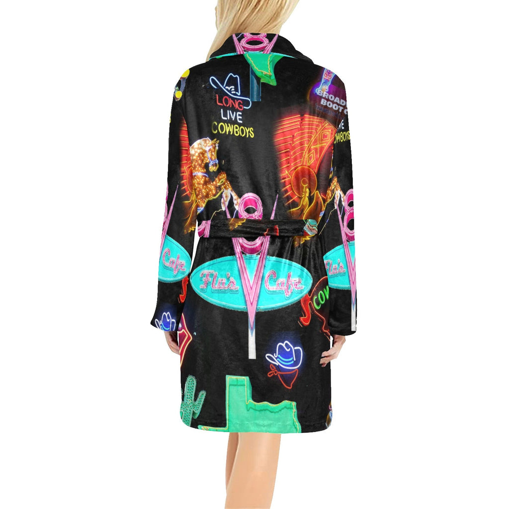 Baha Ranch Vegas Neon Women's Western Bath Robe