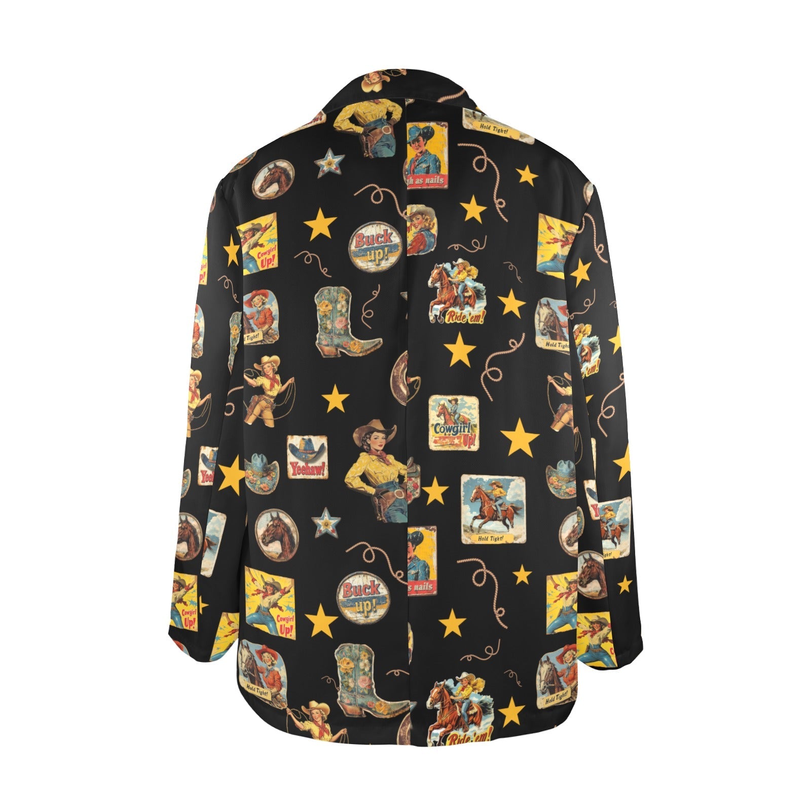 Baha Ranch Vintage Cowgirl Collage Western Blazer