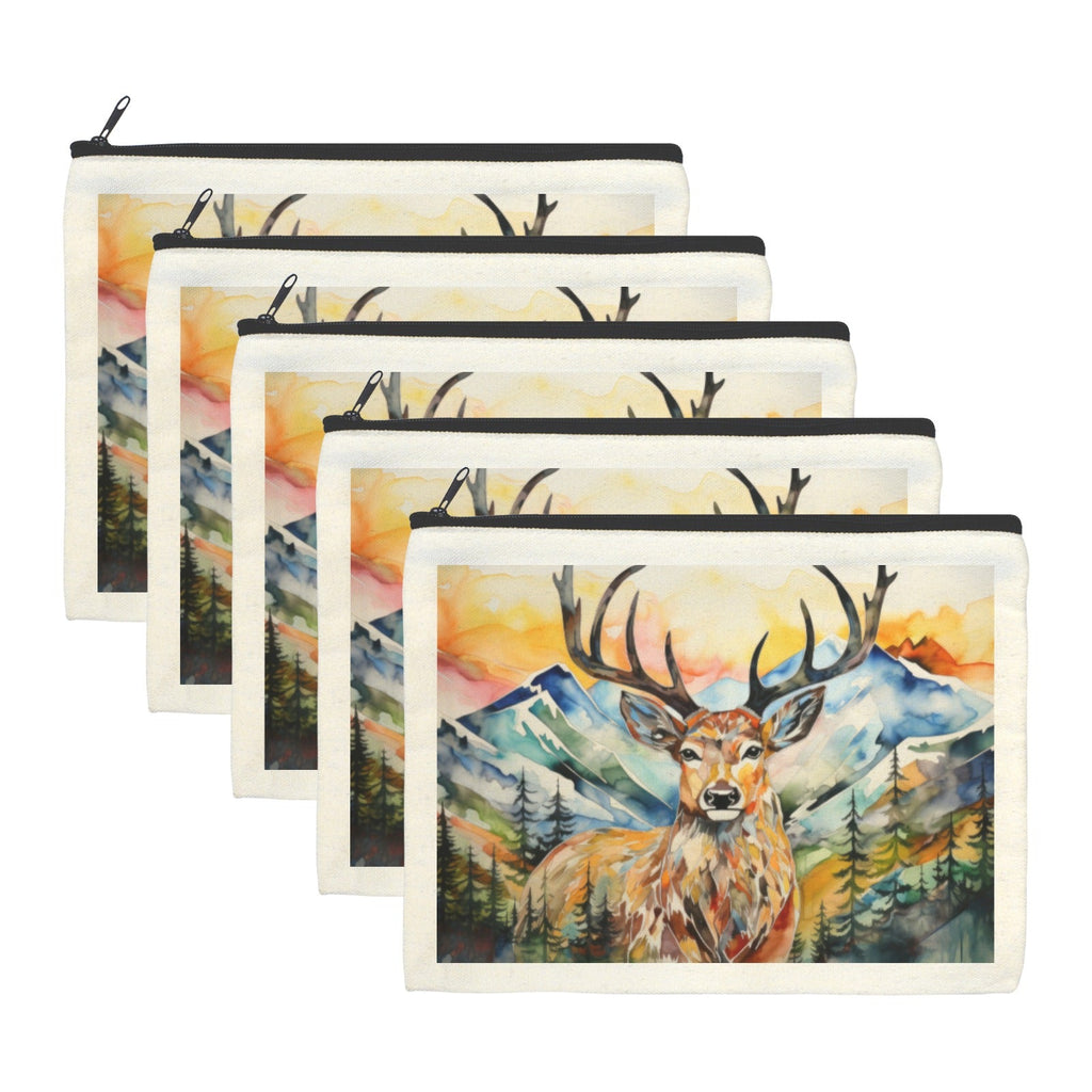 Baha Ranch Painted Buck Cosmetic Bag Pack of 5 Made in America