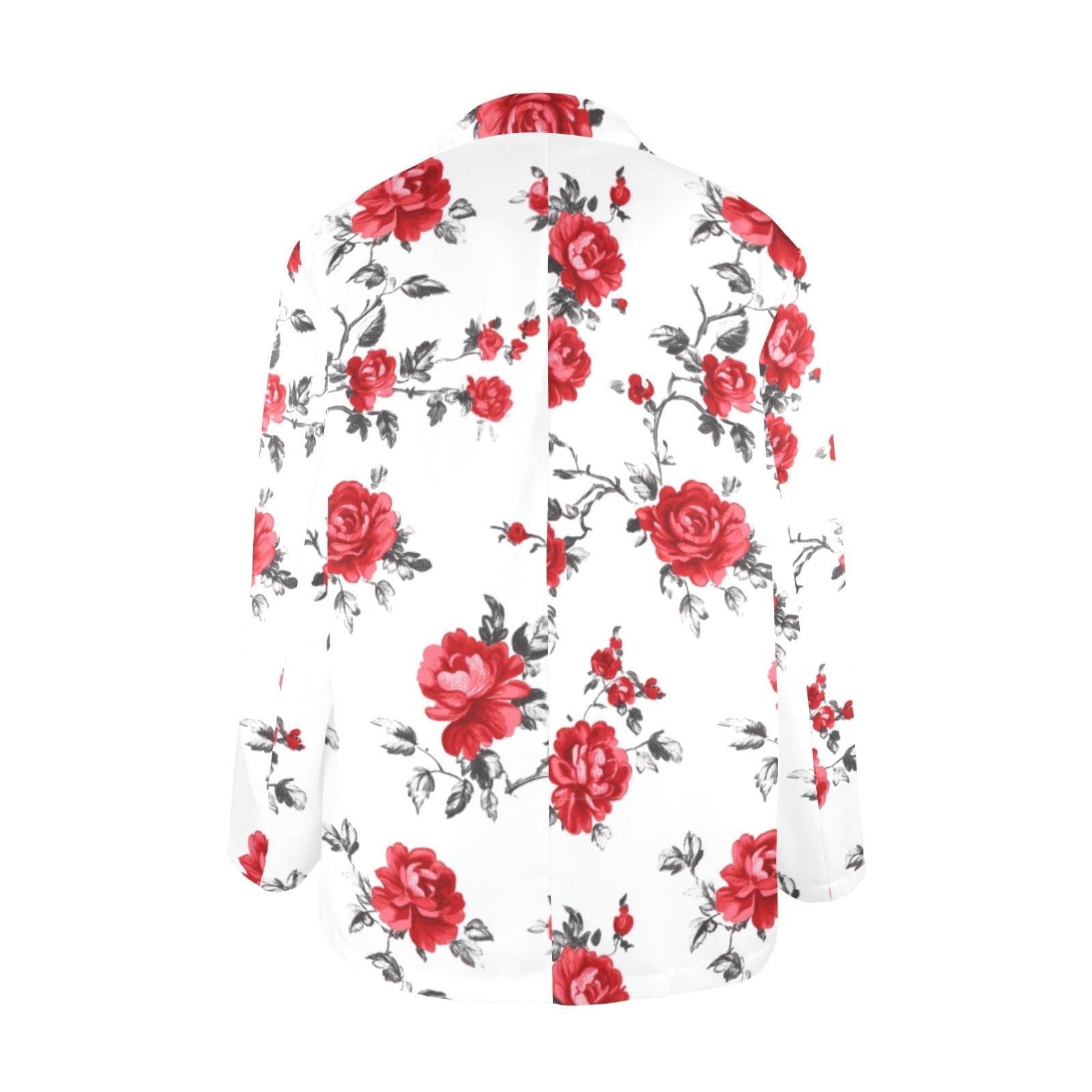 Baha Ranch Mexican Red Rose Floral Blazer