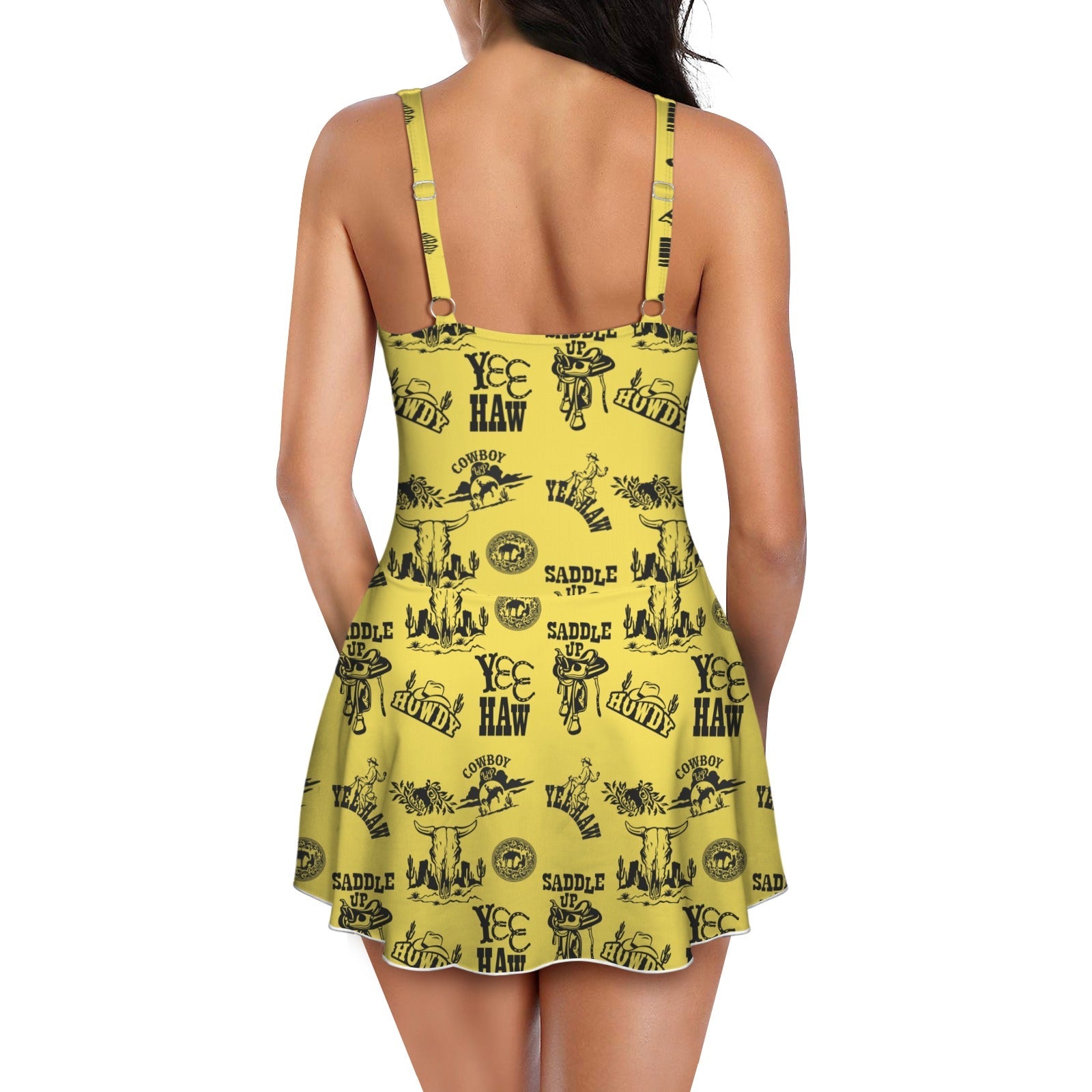 Baha Ranch Cowgirl Graphics Skirted One Piece Swim Suit