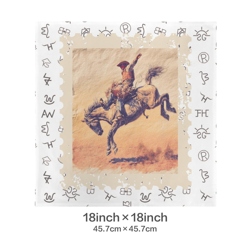 Baha Ranch Stamped Rodeo Cowboy Velvety Soft Pillow Case Made in America