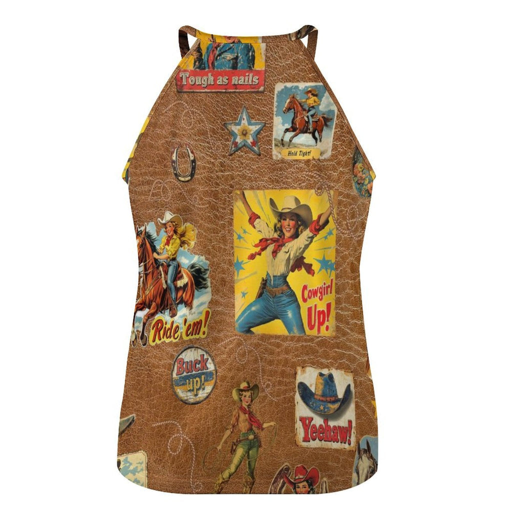 Baha Ranch Vintage Cowgirl Collage Western Tank Top