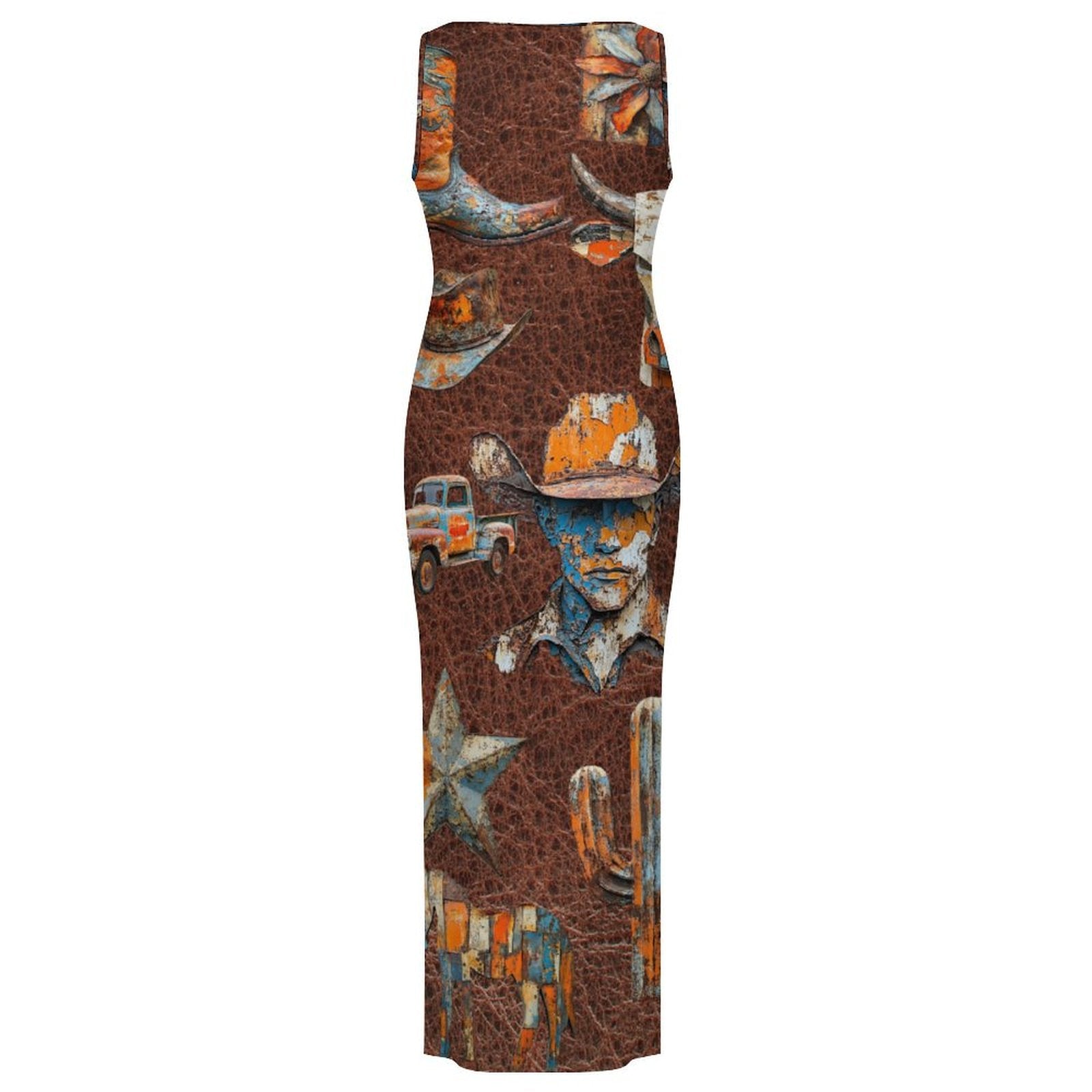 Baha Ranch Cowboy Treasures Bodycon Maxi Dress