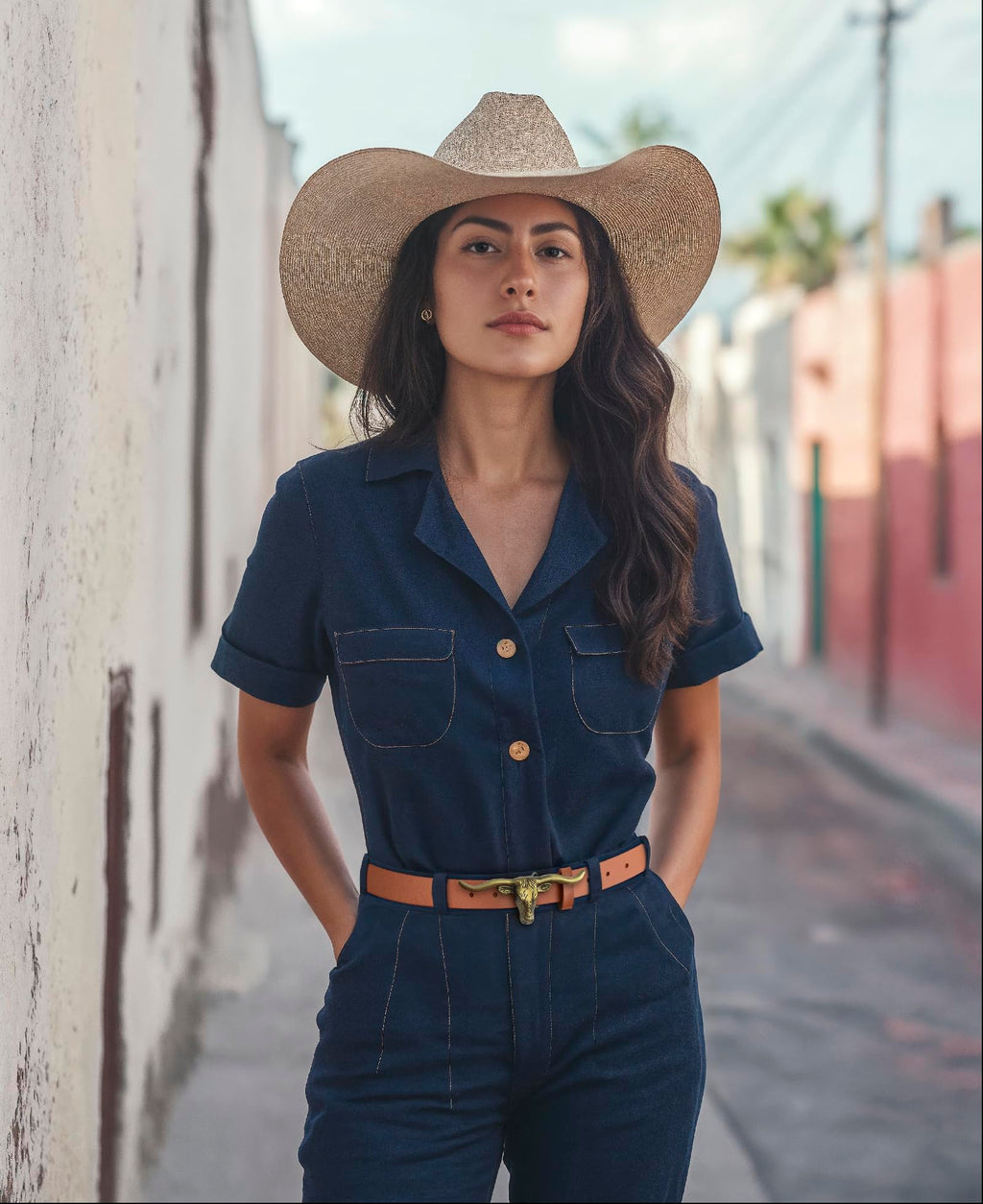 Signature Longhorn Western Leather Belt for Women