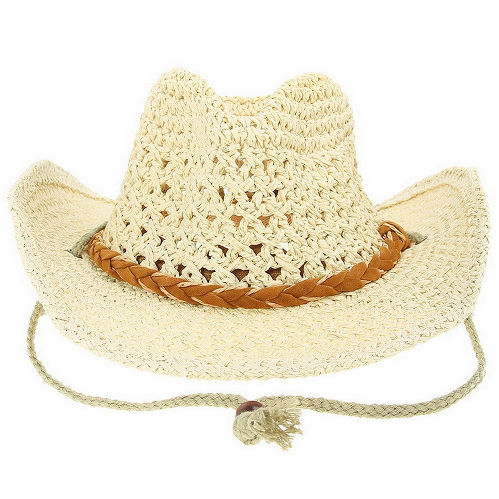 Adult children hat summer men and women tide western cowboy big eaves handmade parent child baby beach sun hat