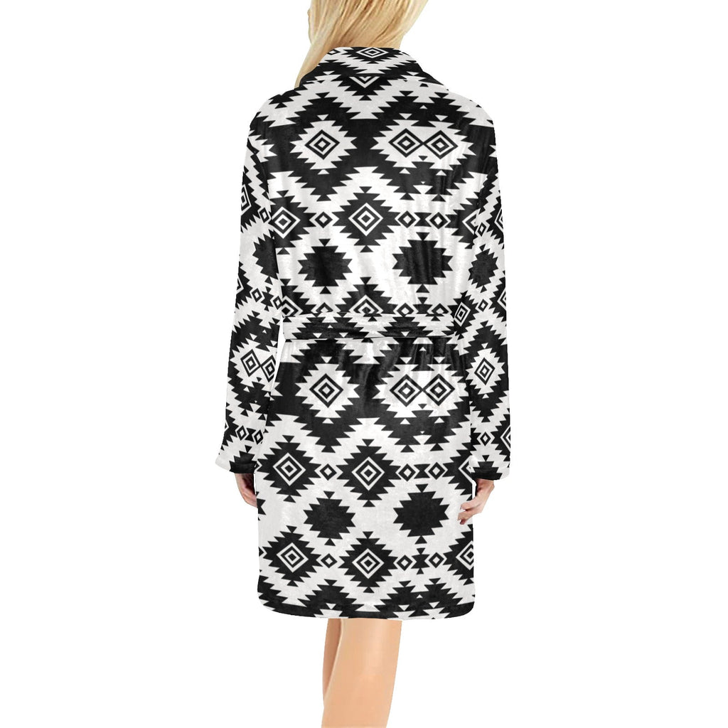 Baha Ranch Black Aztec Women's Western Bath Robe