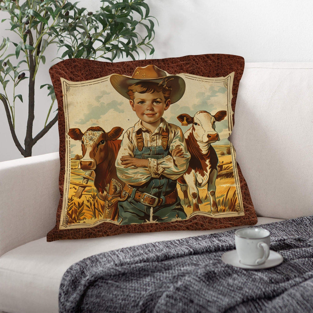 Baha Ranch Vintage Cowboy Pillow Case Made in America