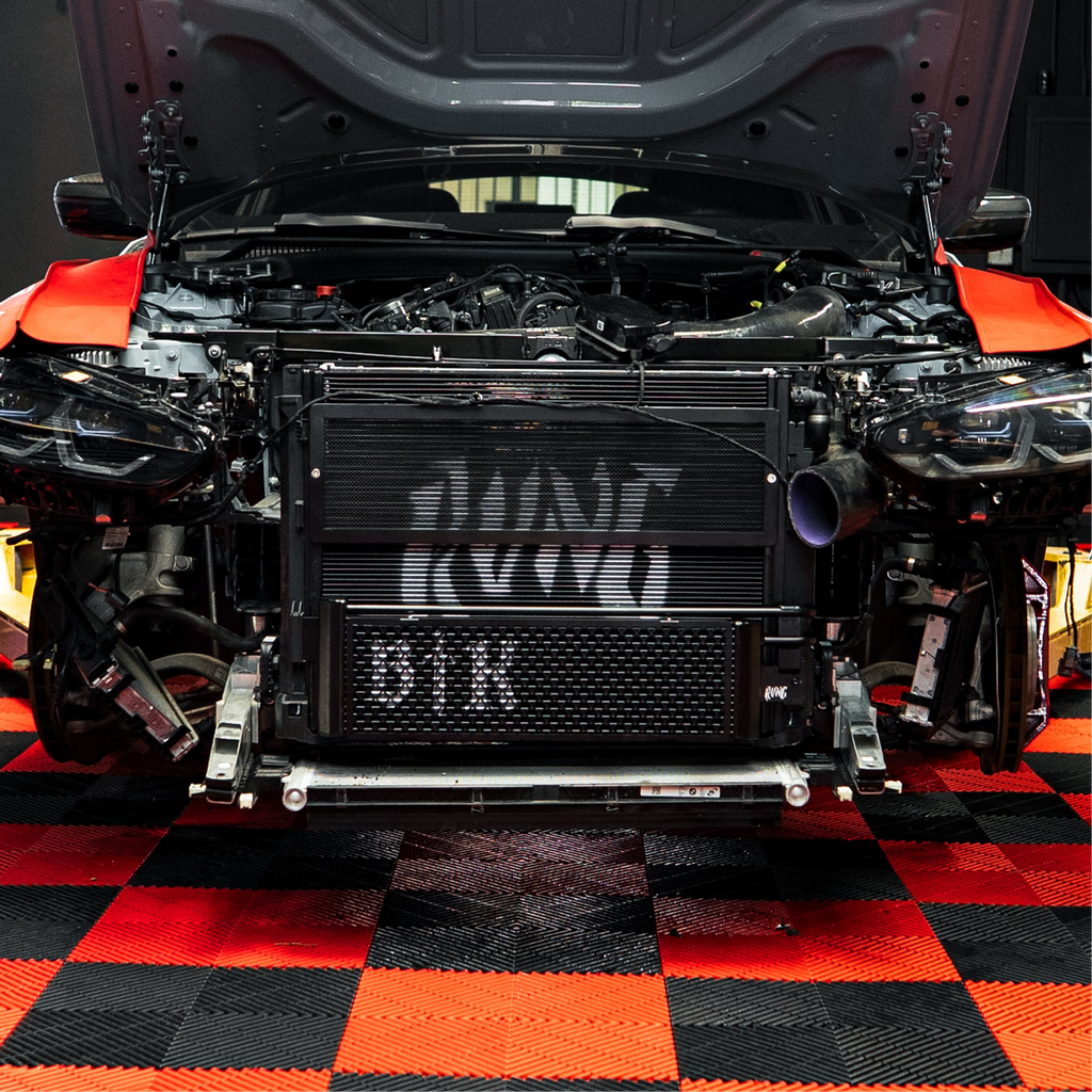Rvng (G80,G82,G87) S58 Upgraded Core Transmission Oil Cooler w/ Built in Rock Guard