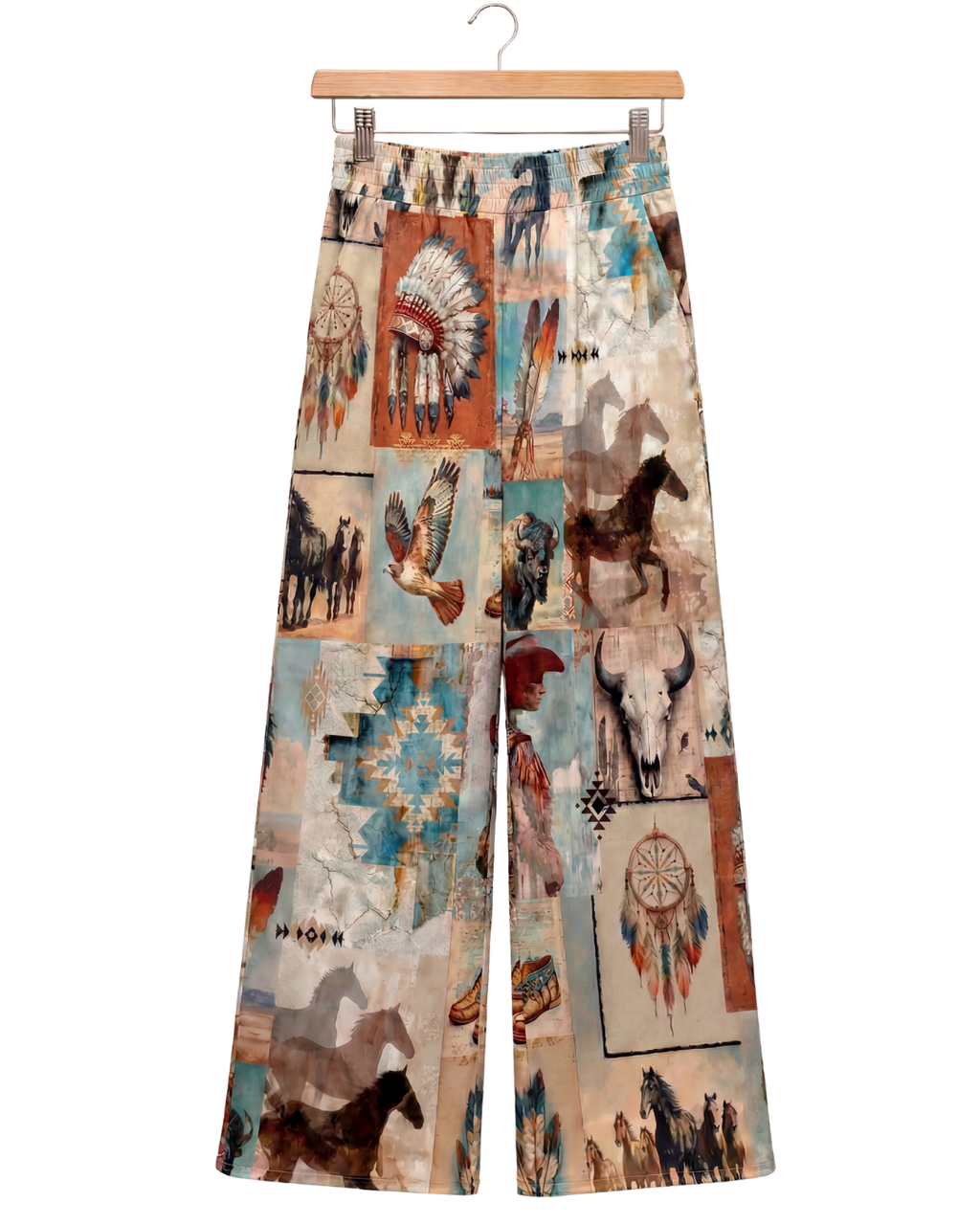 Baha Ranch Bohemian Dreams High Waisted Wide Leg Pants Inclusive Sizing