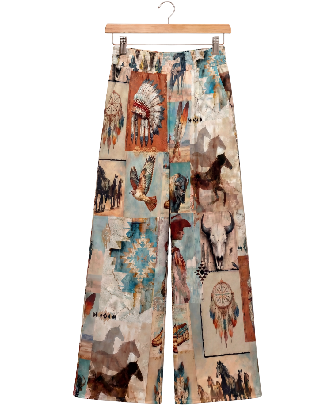 Baha Ranch Bohemian Dreams High Waisted Wide Leg Pants Inclusive Sizing