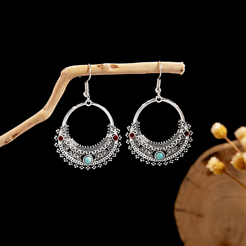 Boho Dream Catcher Feather Tassel Earrings