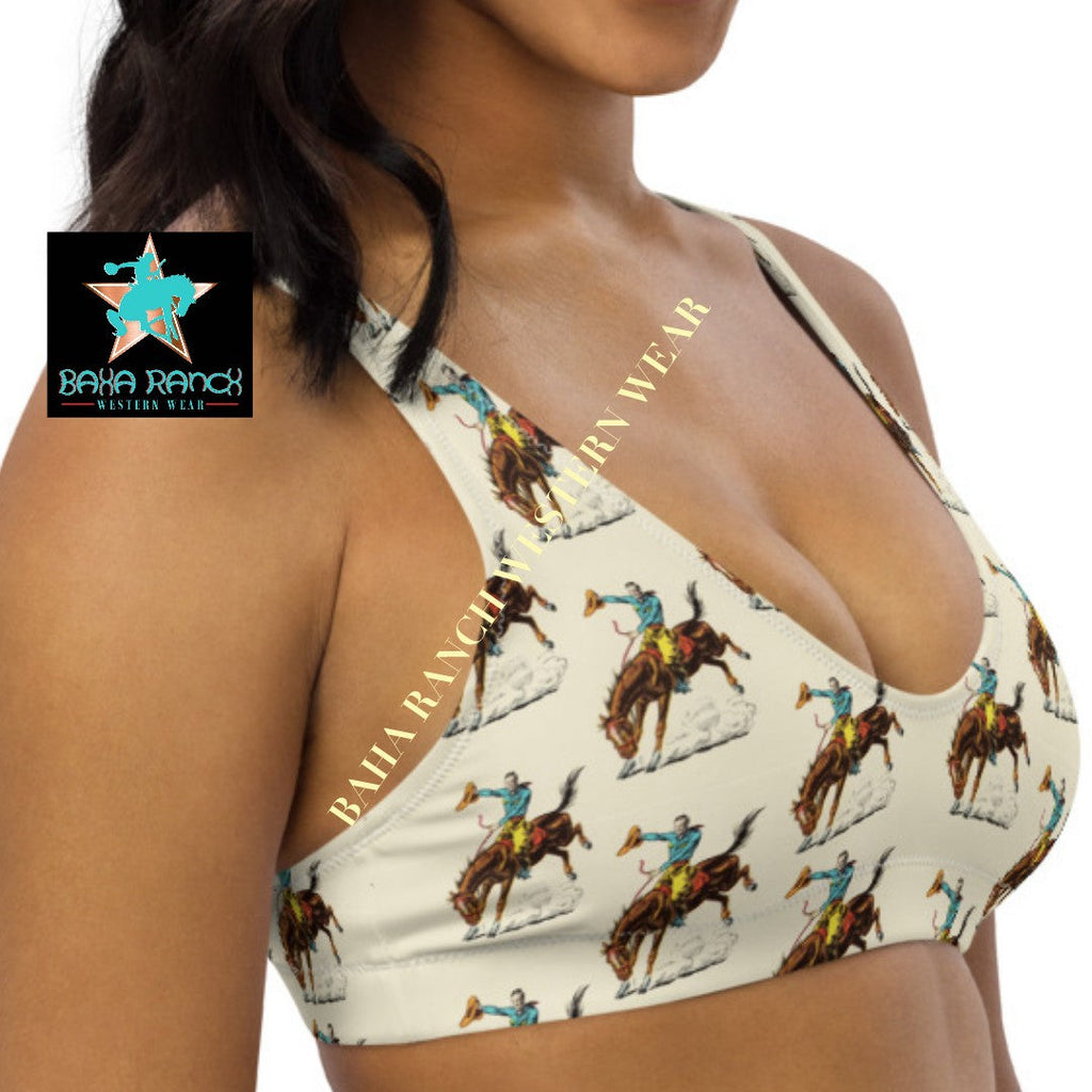Baha Ranch Yeehaw Vintage Rodeo Cowboy Bikini Top