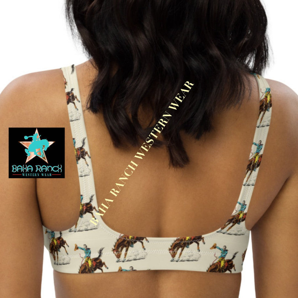 Baha Ranch Yeehaw Vintage Rodeo Cowboy Bikini Top