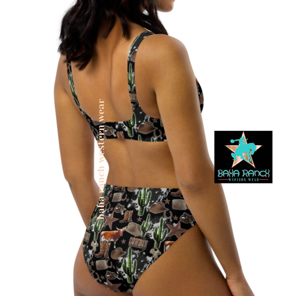 Baha Ranch Yeehaw Cowboy Collage Bikini