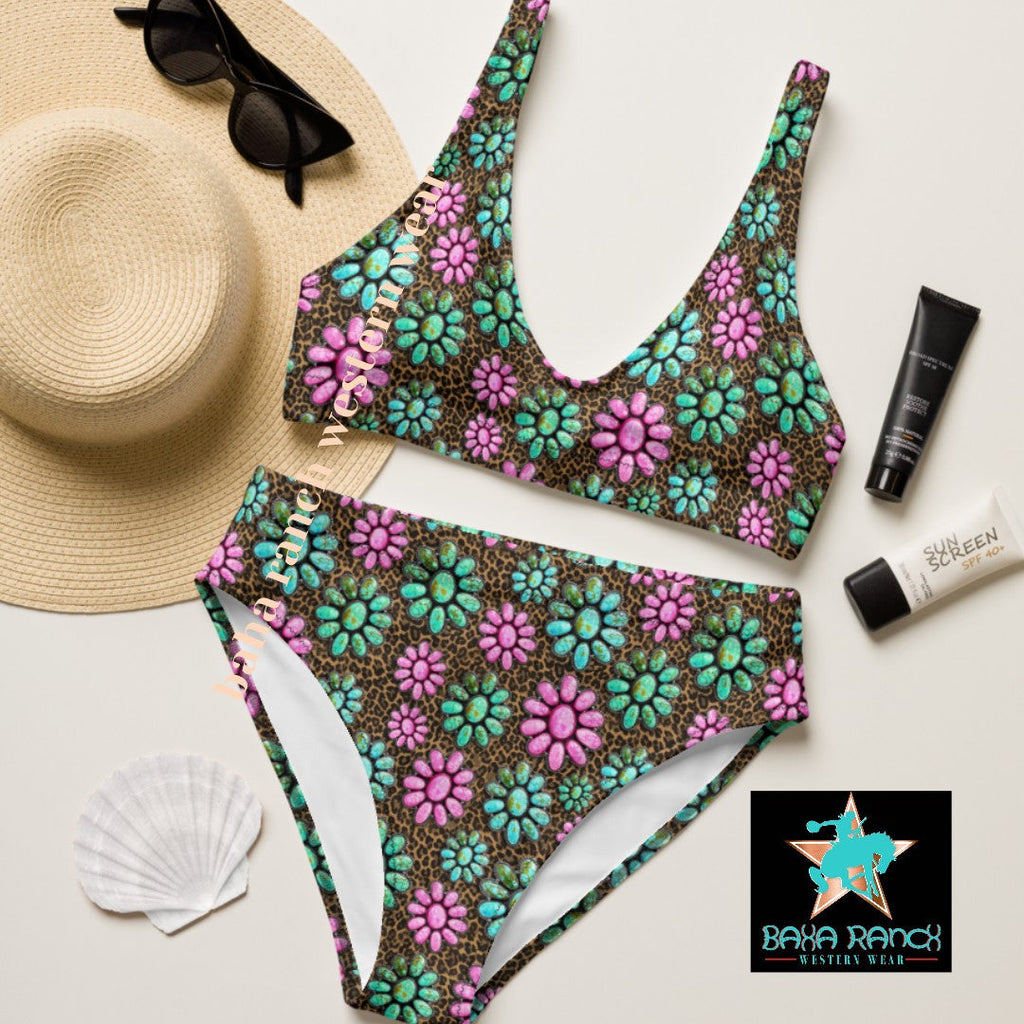 Baha Ranch Yeehaw Pink Turquoise Bikini