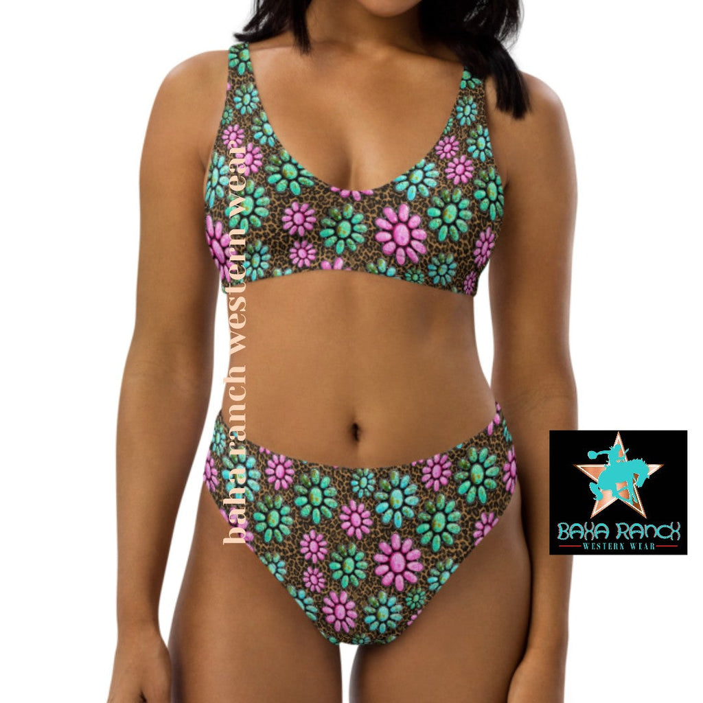 Baha Ranch Yeehaw Pink Turquoise Bikini