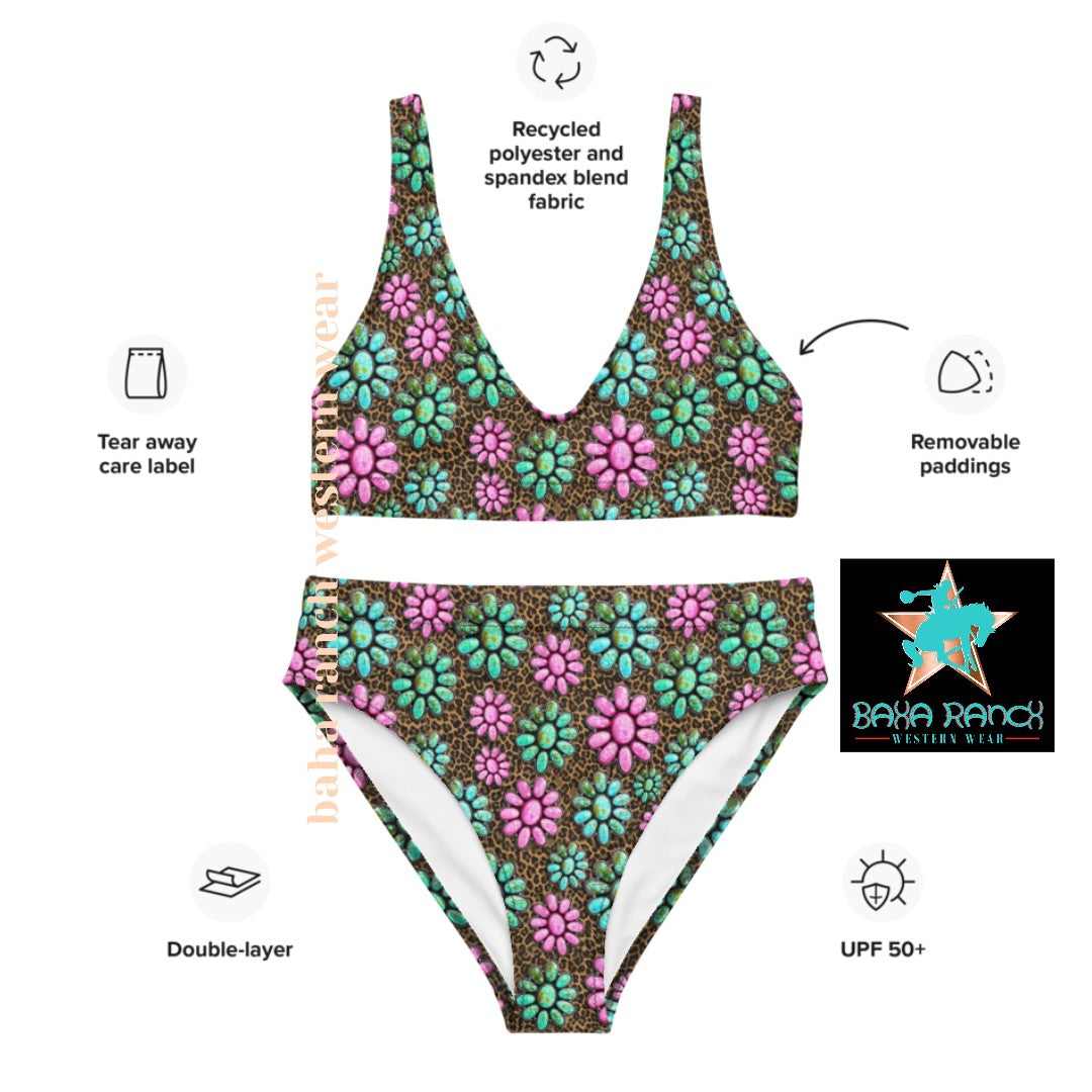 Baha Ranch Yeehaw Pink Turquoise Bikini