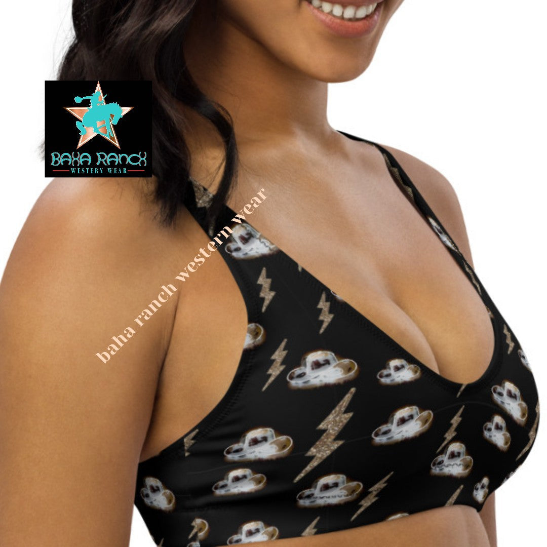 Baha Ranch Yeehaw Disco Cowgirl Bikini Top