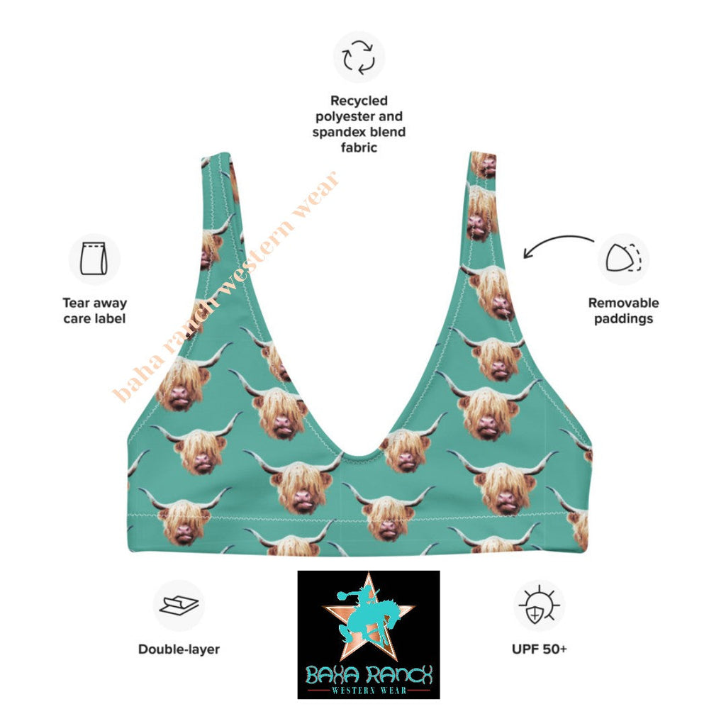 Baha Ranch Yeehaw Highland Cow Bikini Top