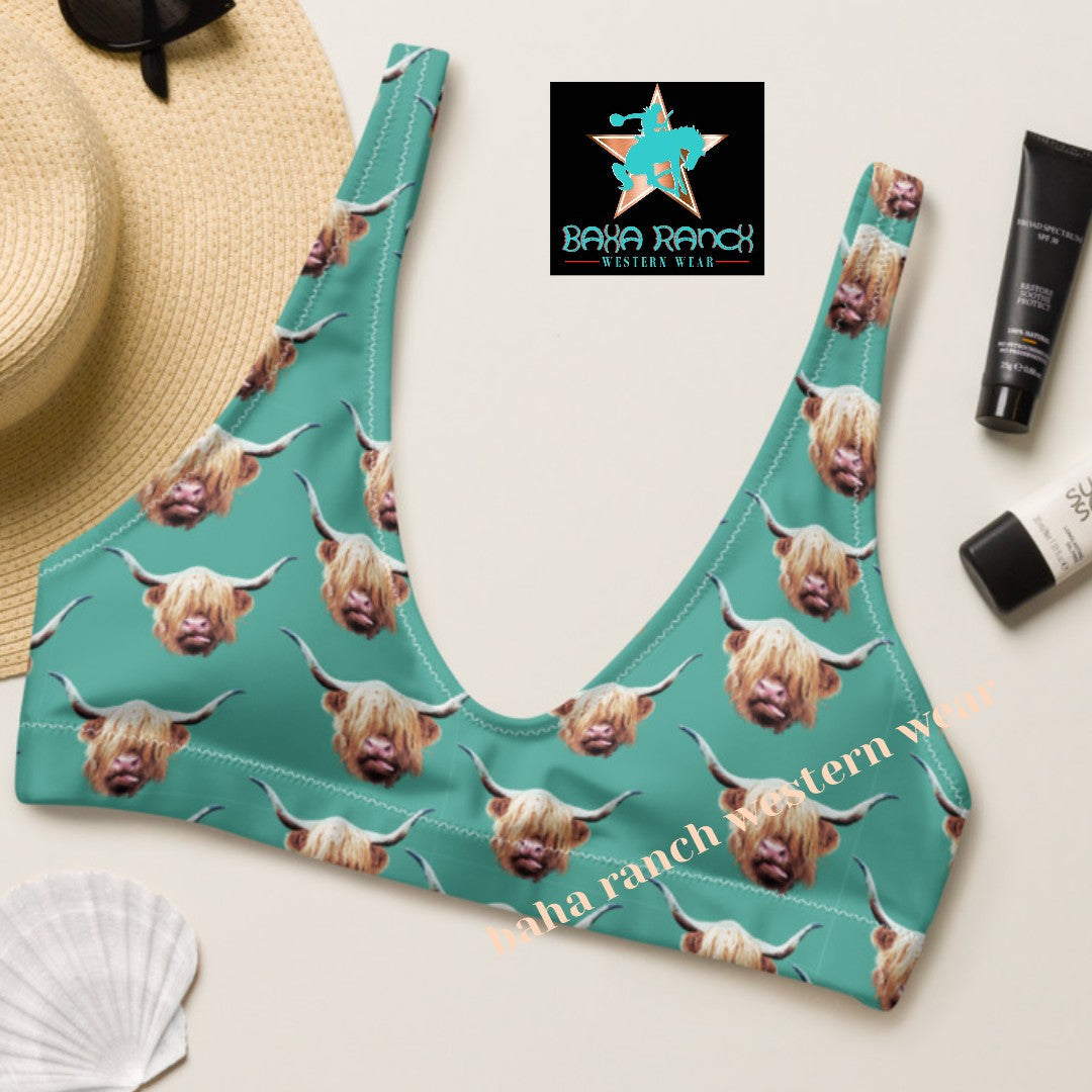 Baha Ranch Yeehaw Highland Cow Bikini Top