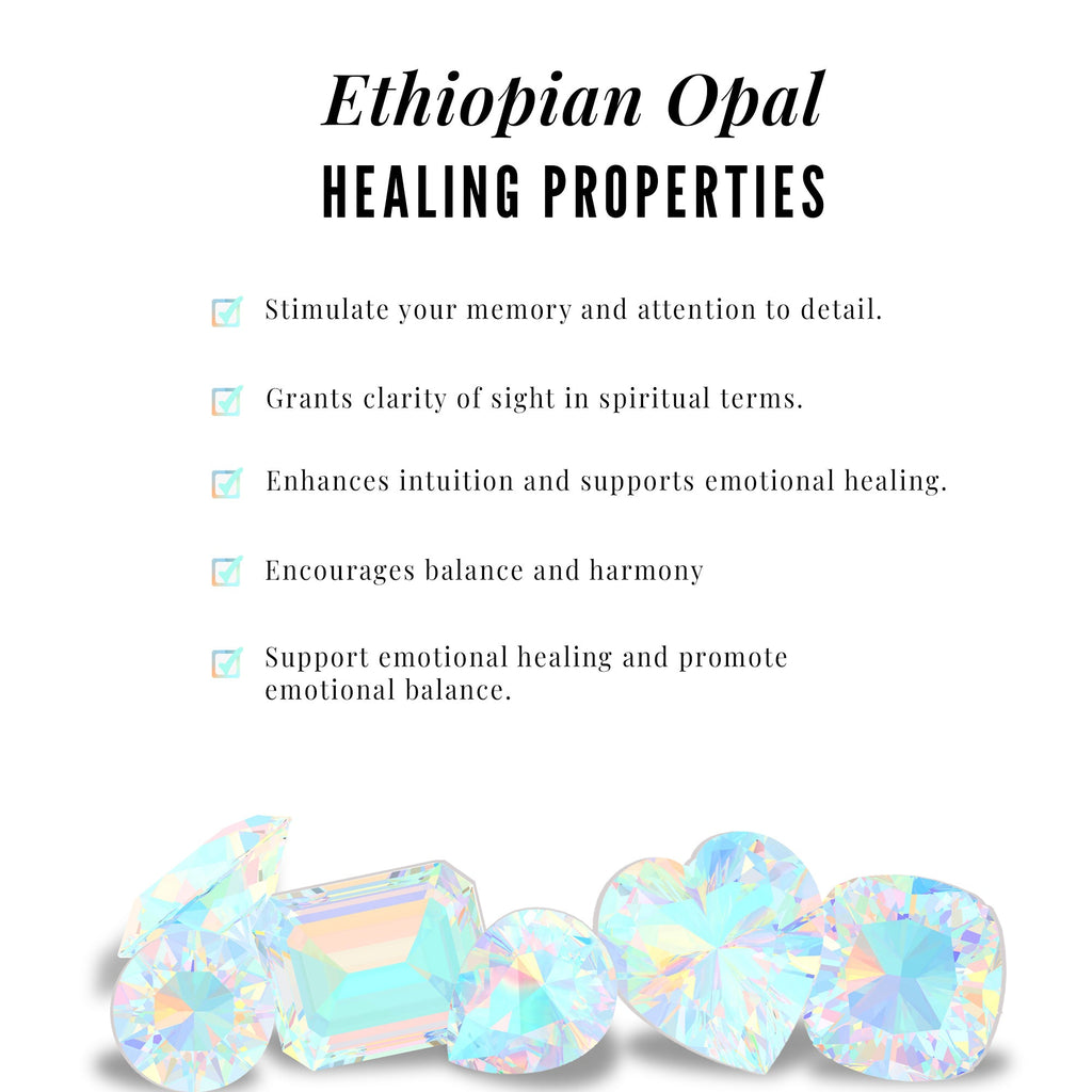 Certified Real Ethiopian Opal Princess Cut Engagement Ring with Diamond