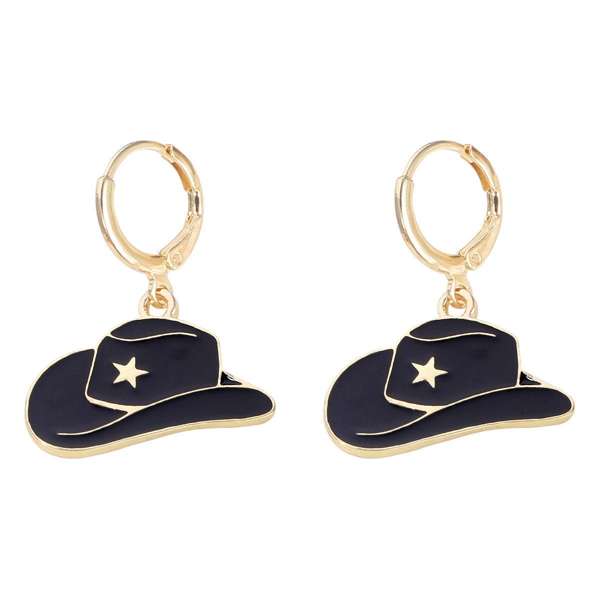 Korean Modern Cowboy Girl Earrings Creative Fashion Hat Boots Patched Earrings Valentines Day Love Earrings