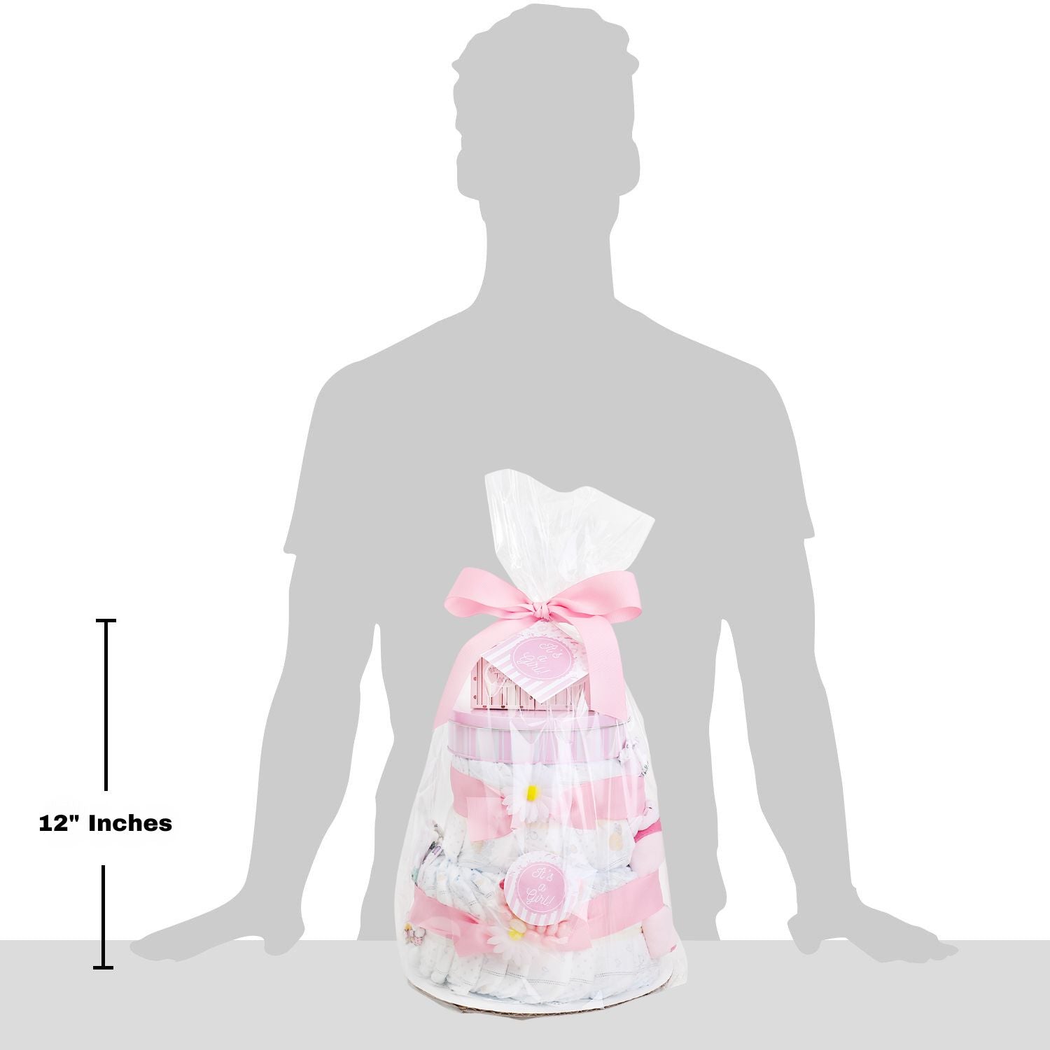 Sweet Baby Girl Diaper Cake Gift Basket