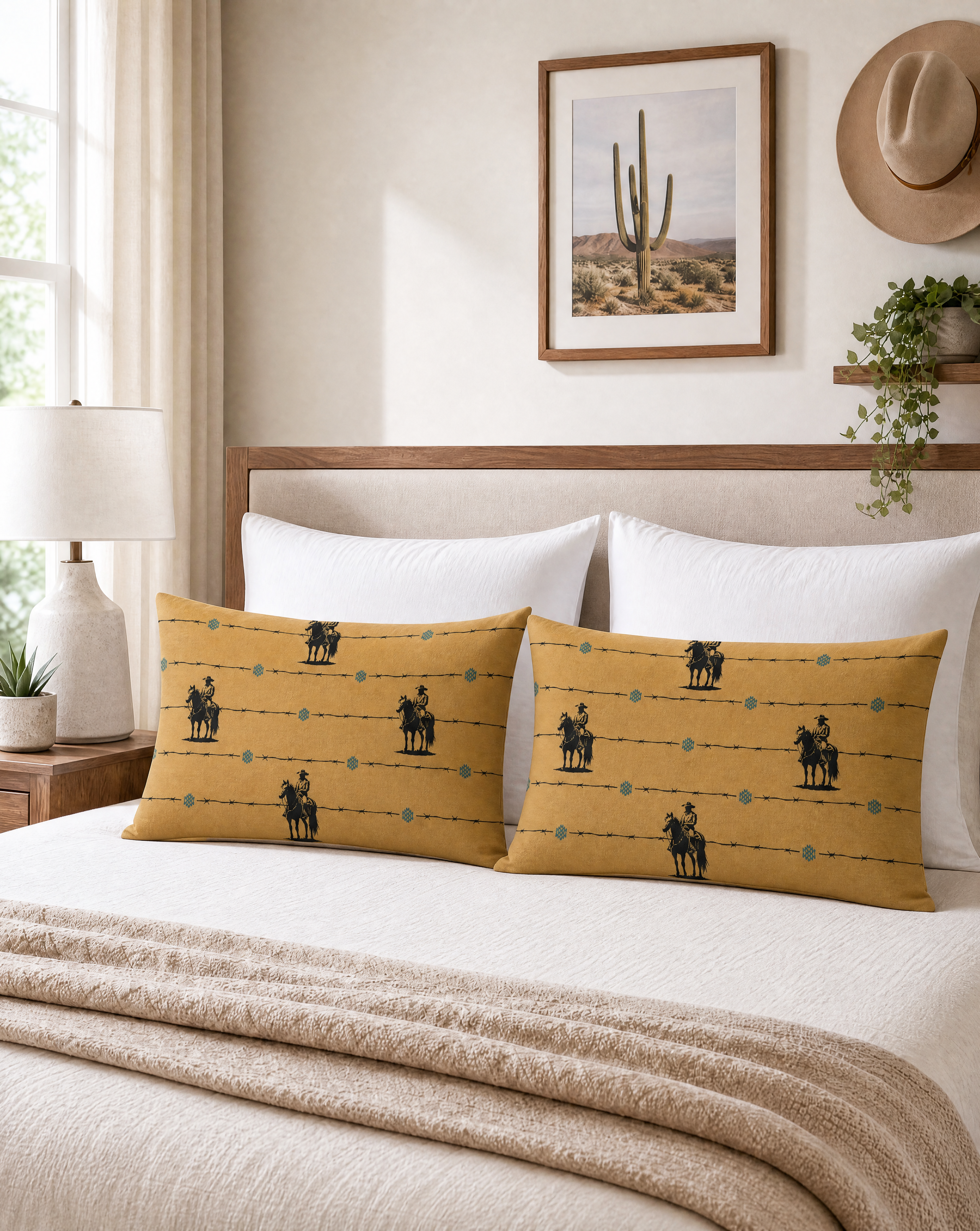 Baha Ranch Saddle Up Pillow Case Caramel Made in America