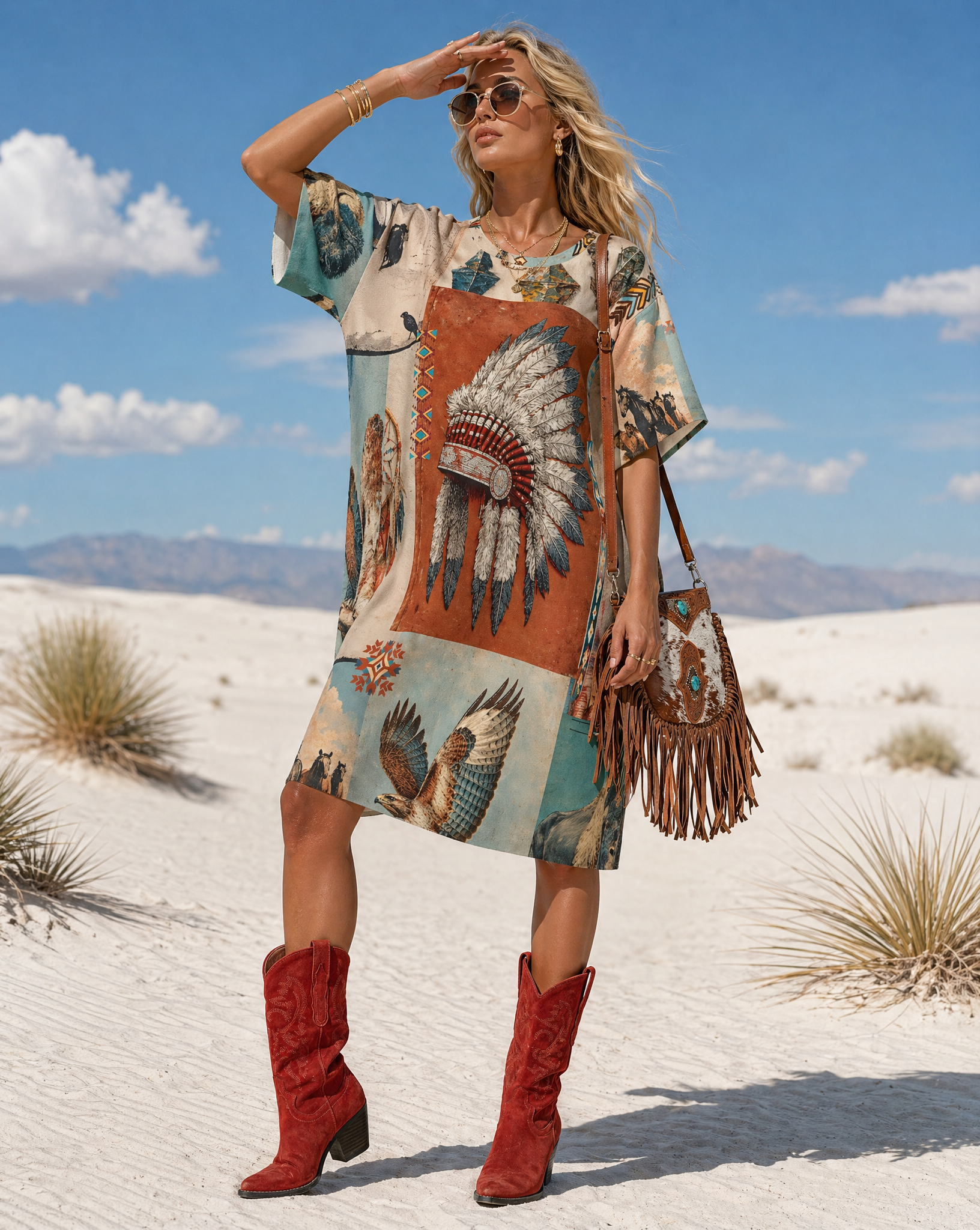 Baha Ranch Bohemian Dreams T Shirt Dress or Sleep Shirt