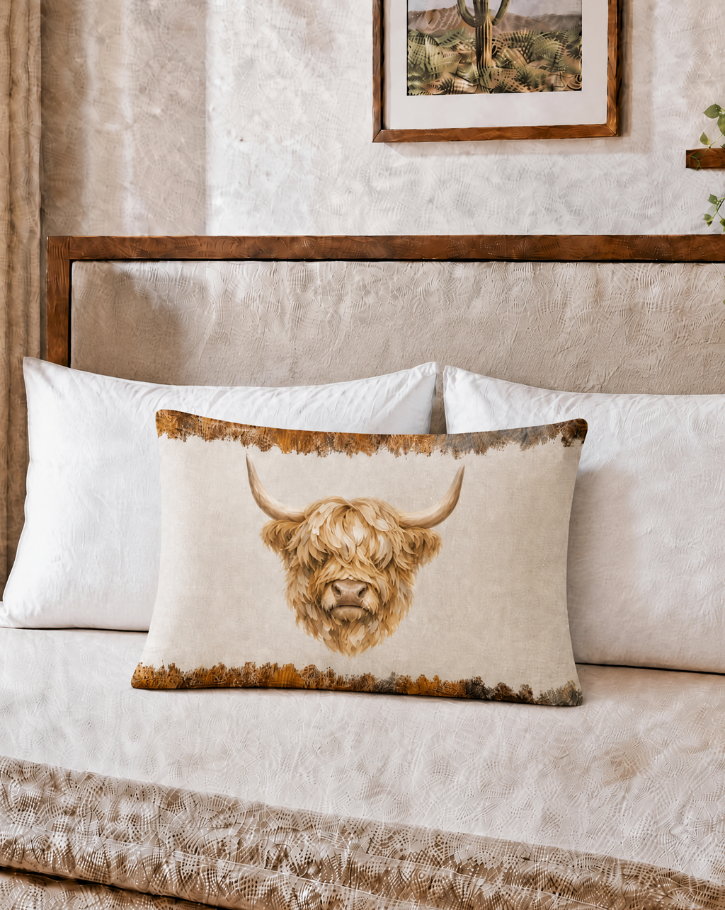Baha Ranch Howdy Highland Pillowcase Made in America