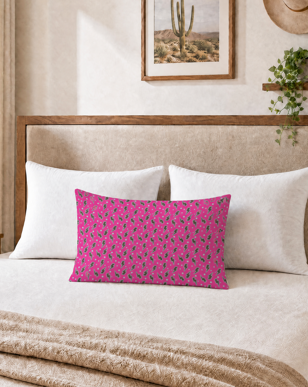 Baha Ranch Pink Lightning Bolt Pillowcase Made in America