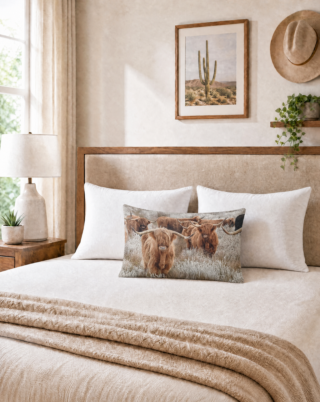Baha Ranch Highland Herd Pillowcase Made in America
