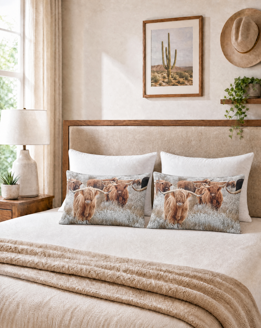 Baha Ranch Highland Herd Pillowcase Made in America